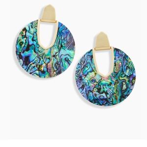 Kendra Scott Diane Gold Statement Earrings in Abalone Shell